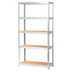 Ryle Wood & Metal 5-Tier Shelf GoodHome (180 x 90 x 40 cm)