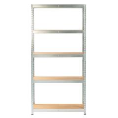 Ryle Wood & Metal 5-Tier Shelf GoodHome (180 x 90 x 40 cm)