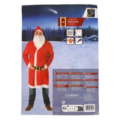 Feeric The Essentials Polyester Men's Velvet Santa Costume Set (3 Pc.)