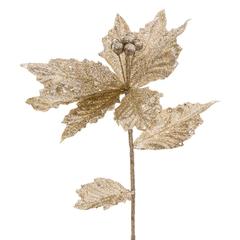 Atmosphera Winter Manor Polyethylene Glitter Poinsettia Branch (25 x 25 x 75 cm)