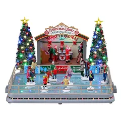 Lemax Electrical Christmas Grove Skating Rink Festive Décor (21.5 x 33.5 x 31 cm)