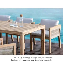 طاولة سفرة مستطيلة من خشب الأكاسيا سيشل (220 × 100 × 73 سم)