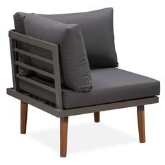 Acacia Wood Corner Sofa Set W/Cushions Newport