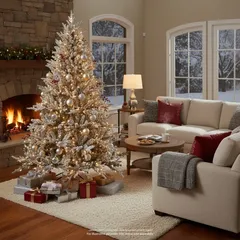 Feeric Snow Covered Artificial Christmas Tree (9.84 ft.)