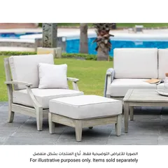 Louis 1-Seater Wood Ottoman W/Seat Cushion (65 x 65 x 26 cm)