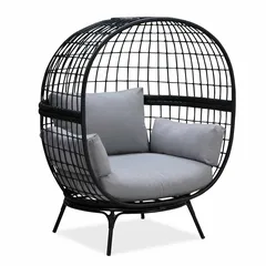 Jakarta Cocoon Steel Wicker Chair (110 x 115 x 152 cm)