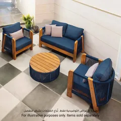 Almeria 1-Seater Acacia Rope Sofa W/Seat Cushion & Pillow (85 x 75 x 70 cm)