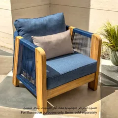 Almeria 1-Seater Acacia Rope Sofa W/Seat Cushion & Pillow (85 x 75 x 70 cm)