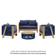 Almeria 1-Seater Acacia Rope Sofa W/Seat Cushion & Pillow (85 x 75 x 70 cm)