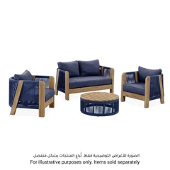 Almeria 1-Seater Acacia Rope Sofa W/Seat Cushion & Pillow (85 x 75 x 70 cm)
