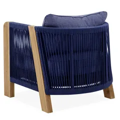 Almeria 1-Seater Acacia Rope Sofa W/Seat Cushion & Pillow (85 x 75 x 70 cm)