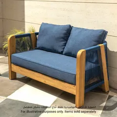 Almeria 2-Seater Acacia Rope Sofa W/Pillows (85 x 130 x 70 cm)