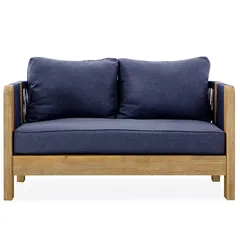 Almeria 2-Seater Acacia Rope Sofa W/Pillows (85 x 130 x 70 cm)