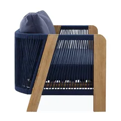 Almeria 2-Seater Acacia Rope Sofa W/Pillows (85 x 130 x 70 cm)