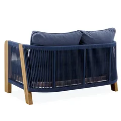 Almeria 2-Seater Acacia Rope Sofa W/Pillows (85 x 130 x 70 cm)