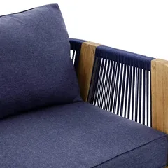 Almeria 2-Seater Acacia Rope Sofa W/Pillows (85 x 130 x 70 cm)