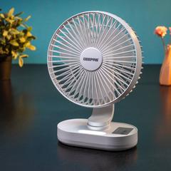 Geepas Portable Rechargeable Table Fan W/LED Light, GF21157 (6 W)