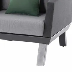 كرسي ألمنيوم مفرد بذراعين مع مَرتبة أكسيوم (88.5 × 89 × 82 سم)