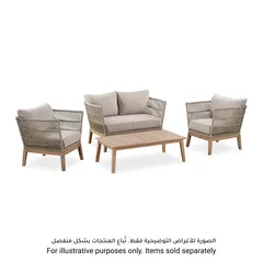 1-Seater Wood Rope Armchair W/Cushion South Keys (86 x 84 x 78 cm, 2 Pc.)