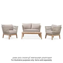 1-Seater Wood Rope Armchair W/Cushion South Keys (86 x 84 x 78 cm, 2 Pc.)