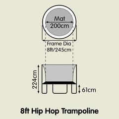 Mookie Kids Hip Hop Trampoline (245 x 245 x 224 cm)
