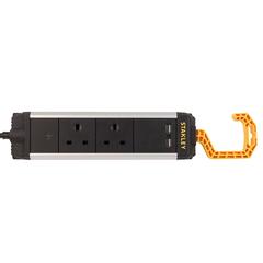 Stanley 2-Socket Power Bar W/2 USB Ports & Cable