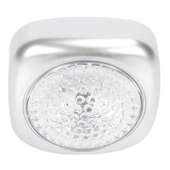 Diall LED Push Light W/Battery (0.2 W, White, 3 Pc.)