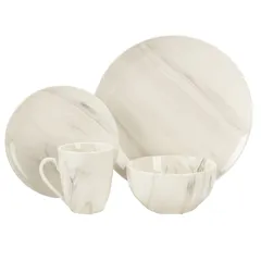 Kitchen Master Porcelain Dinner Set (16 Pc., White)