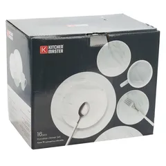 Kitchen Master Porcelain Dinner Set (16 Pc., White)