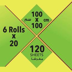 Enviro Shield Plastic Sufra Rolls (100 x 100 cm, 120 Pc.)