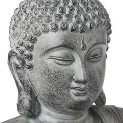 Sandstone Fiberglass Sitting Buddha (65 x 54 x 106 cm)