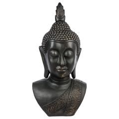 Sandstone Fiberglass Buddha Head (60 x 45 x 113 cm)