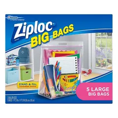 Ziploc Big Bags Plastic Storage Bags (11.35 L, 5 Pc.)