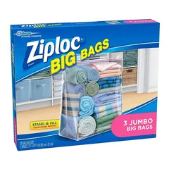 1 Ziploc BIG Bag 20 gallon JUMBO ZIPLOC XXL Clear Plastic Large