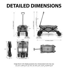 Creative Polyester & Steel Outdoor Folding Wagon (111.76 x 50.17 x 48.26 cm, Green)
