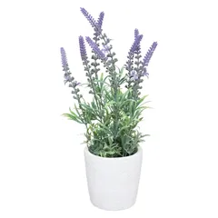 Atmosphera Lavender Artificial Plant W/Cement Pot (21 x 19 x 34 cm, 2 Pc.)