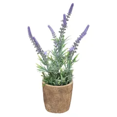 Atmosphera Lavender Artificial Plant W/Cement Pot (21 x 19 x 34 cm, 2 Pc.)