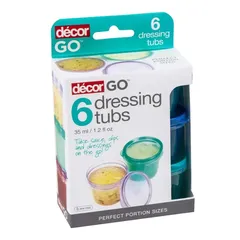Decor Go Plastic Dressing Tubs Pack (35 ml, 6 Pc.)