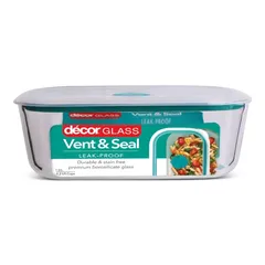Vent & Seal Glass Food Container (1 L, Oblong)