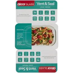 Vent & Seal Glass Food Container (600 ml, Oblong)