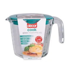Decor Glass Measuring Jug with Lid (650 ml)