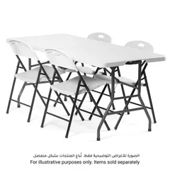 كرسي خارجي قابل للطي بلاستيك وفولاذ كريتيف (96.52 × 20.32 × 48.26 سم، أبيض)