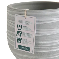 Artevasi Doris Ceramic Pot (16 cm, Gray)