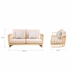 Westland 2-Seater Acacia Wood Sofa Living Accent (184.4 x 91.1 x 65 cm)