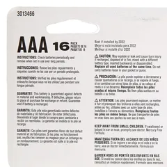 مجموعة بطاريات قلوية ألكالاين قياس AAA إيس (16 قطعة)
