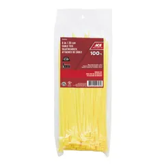 ACE Polypropylene Cable Tie Pack (20.31 cm, 100 Pc., Yellow)