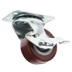 Ace Swivel Soft Rubber Industrial Use Caster Plate W/Brake (5.08 cm)