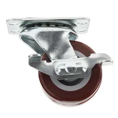 Ace Swivel Soft Rubber Industrial Use Caster Plate W/Brake (5.08 cm)