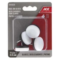 Ace Plastic Base Non-Slip Nail On Glides (2.85 cm)