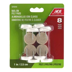 Ace Non-Slip Nail On Glides W/Felt Pads (2.55 cm)